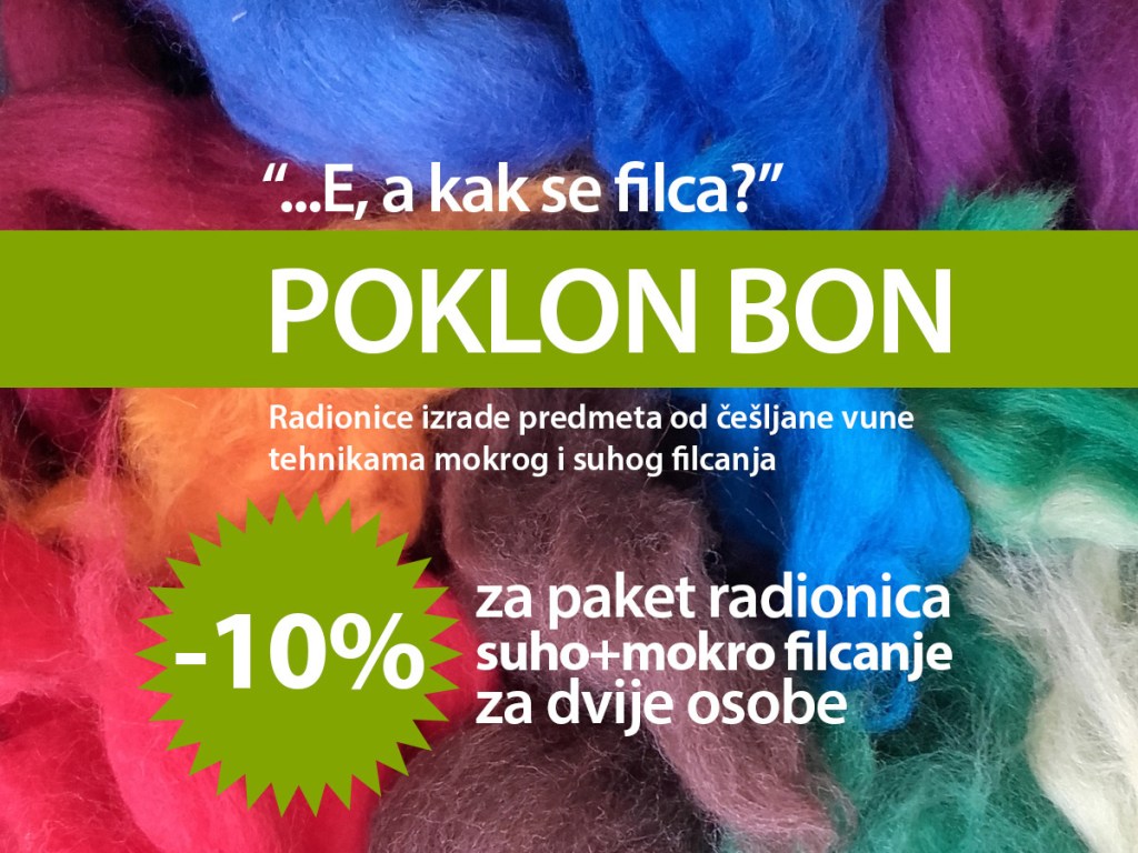 Radionice mokrog i suhog filcanja - paket za dvije osobe