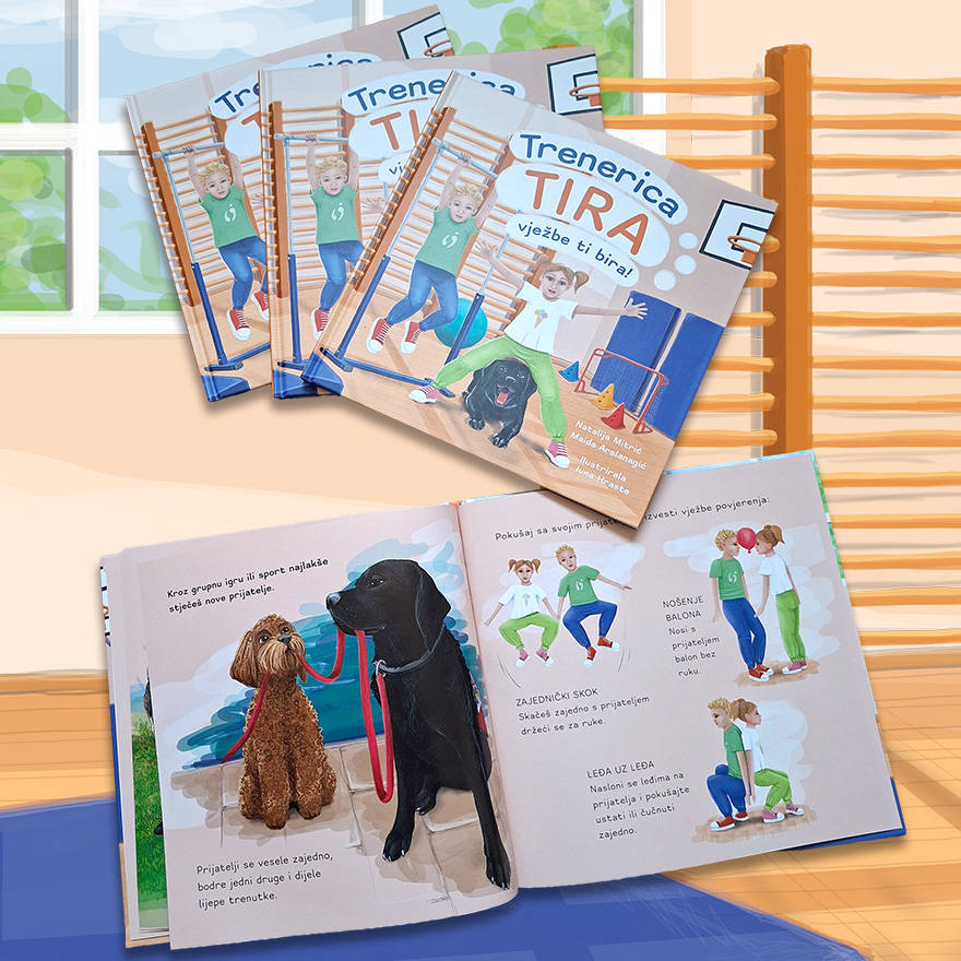 "Trenerica Tira vježbe ti bira" educational interactive pisture book for children