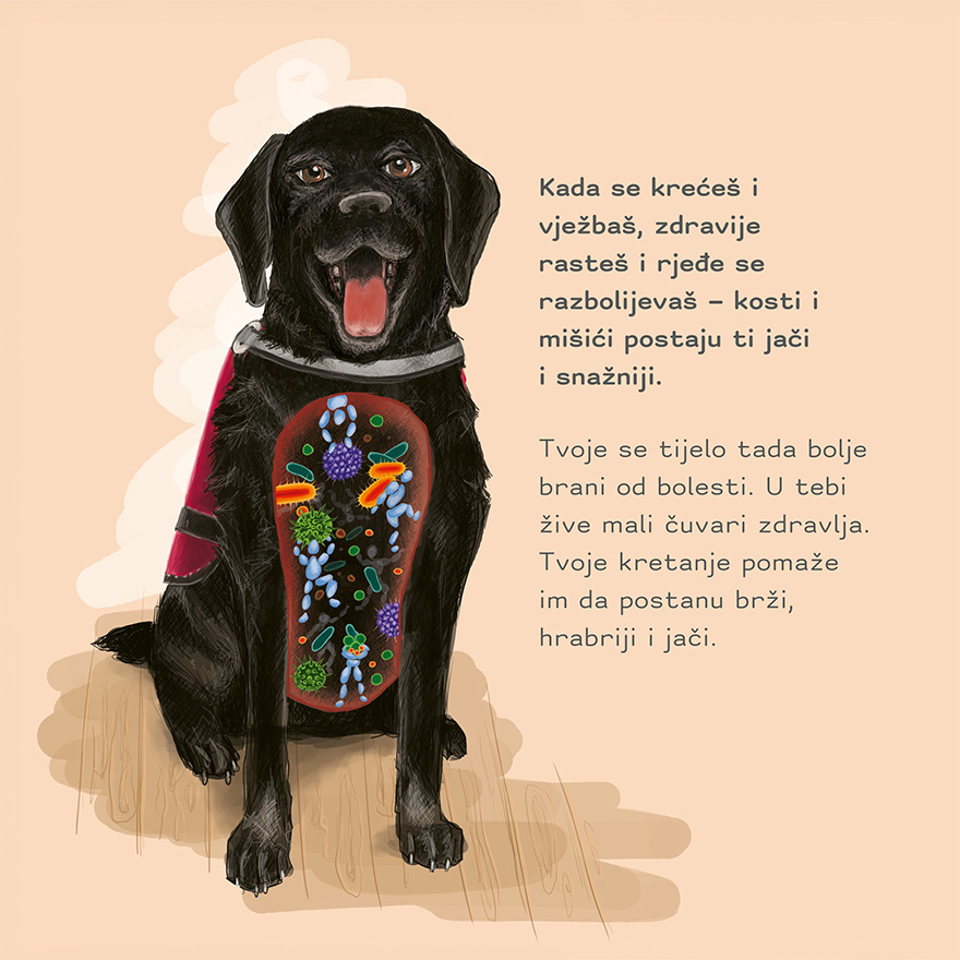 "Trenerica Tira vježbe ti bira" educational interactive pisture book for children
