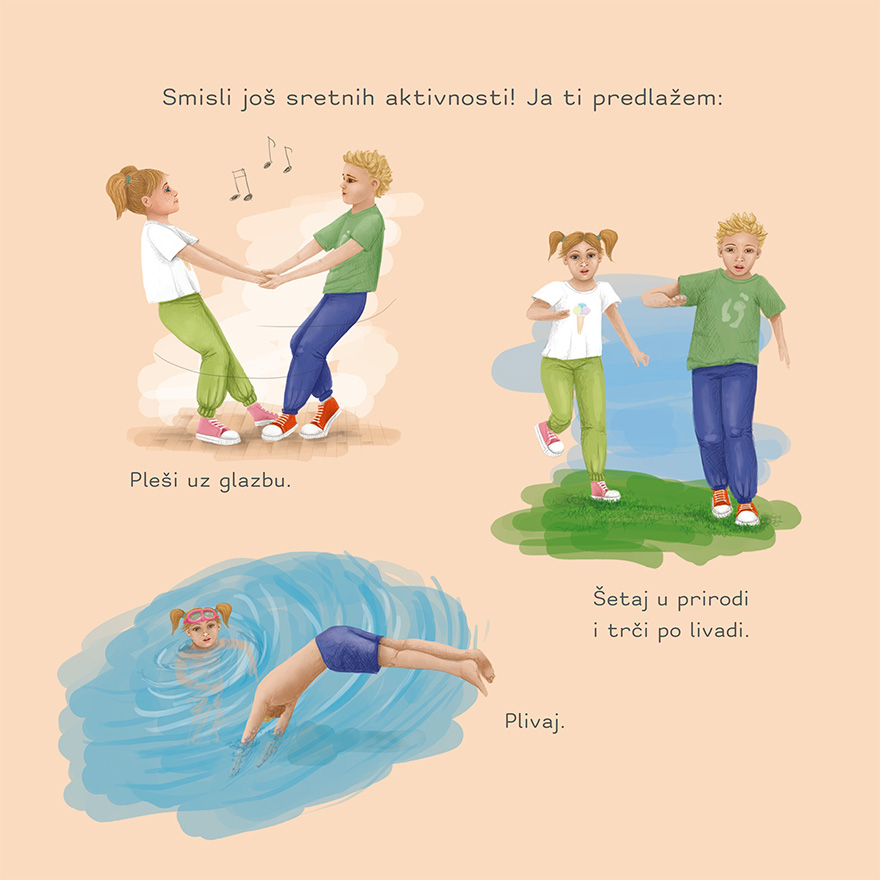 "Trenerica Tira vježbe ti bira" educational interactive pisture book for children