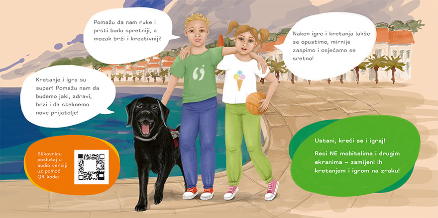 "Trenerica Tira vježbe ti bira" educational interactive pisture book for children